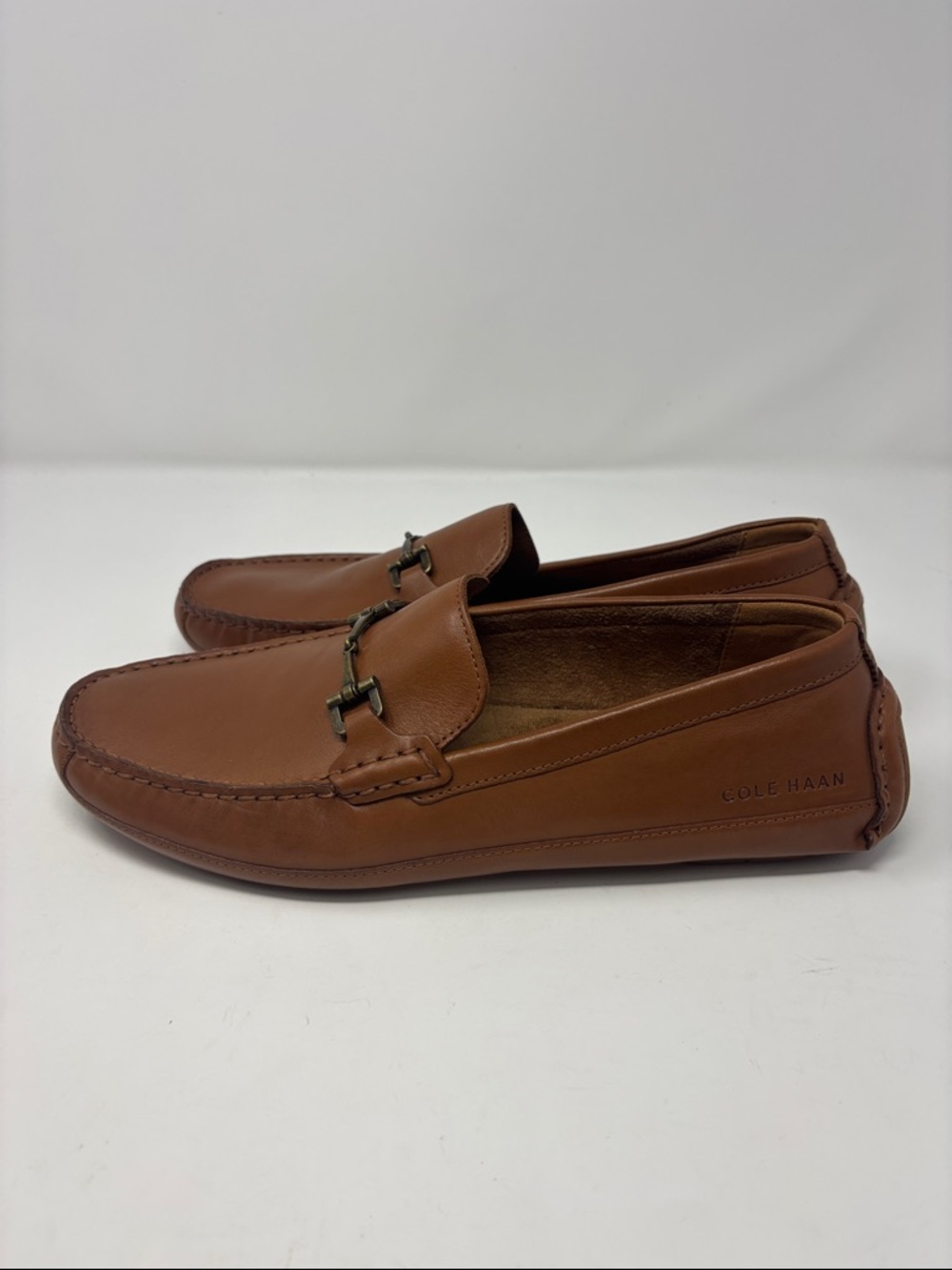 Cole Haan | 10.5 M Men's Brown Leather Slip-On Driving Loafers - Picture 6 of 8